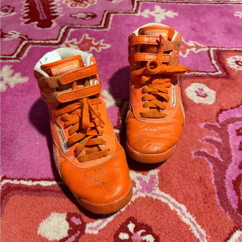 Reebok vintage retro 80s style Orange High-Top Sneakers women’s 7